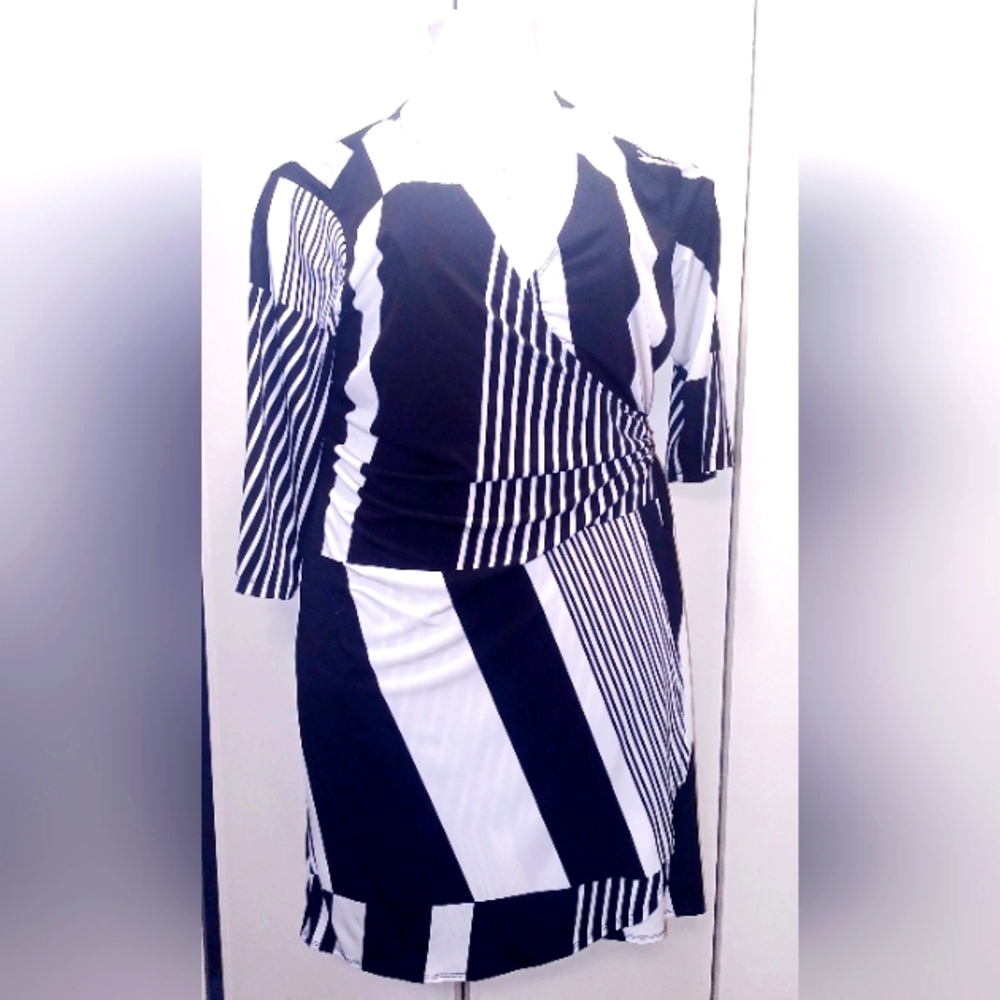 Emma & Michele Geometric Wrap Dress